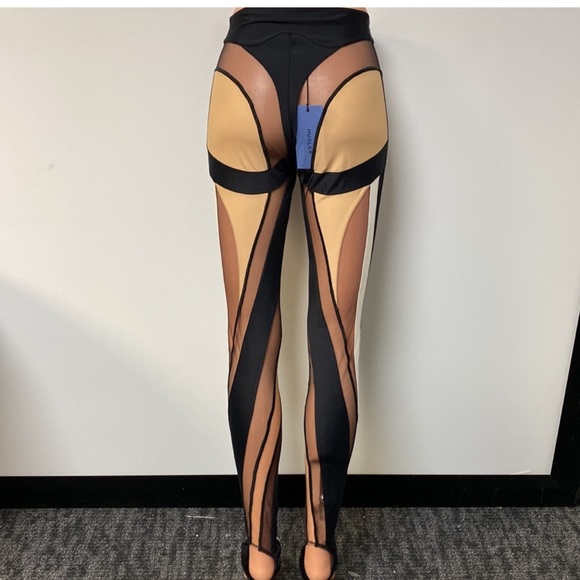 NEW Mugler Sheer Swirl Leggings - Picture 7 of 11